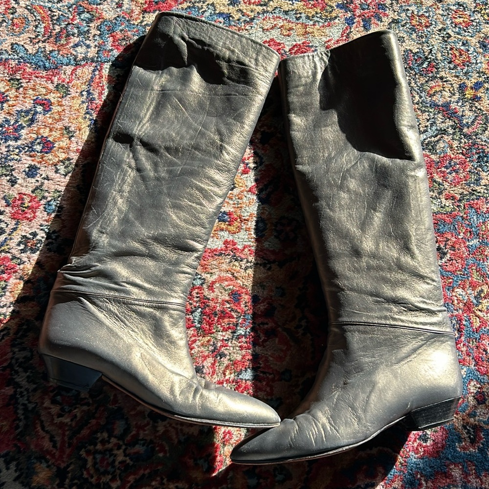 Pancaldi gold, iridescent tall boots, 38